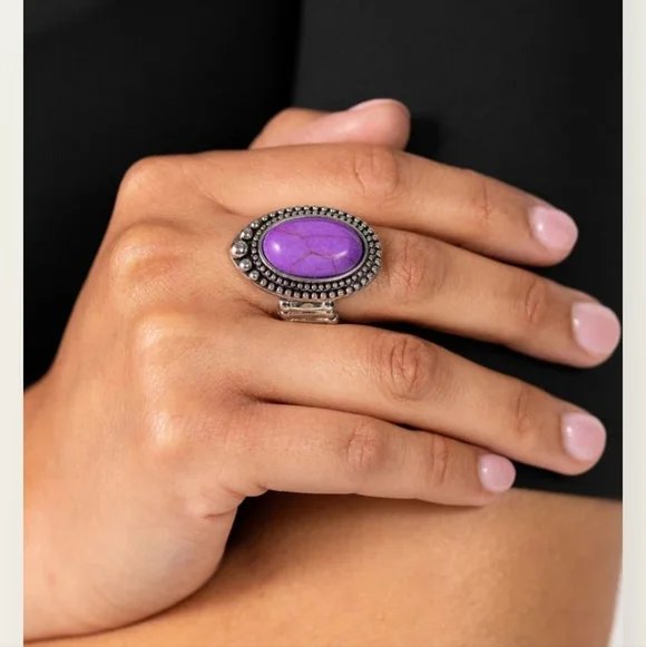 Paparazzi Ring ~ Chiseled Canyons - Purple - Picture 3 of 3